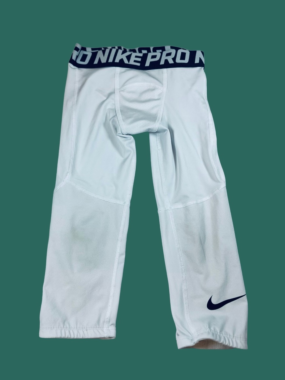 Nike Pro Dri-FIT Boys White Compression Leggings Tights XS Athletic Performance